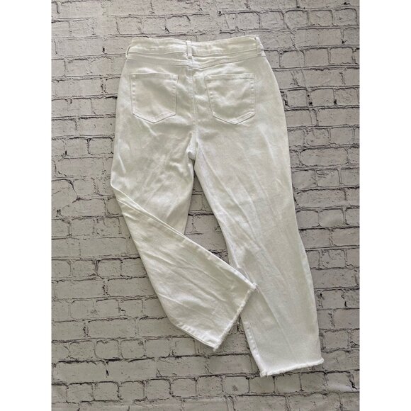 Vintage 1990s Sincerely Jules High Rise Kick Bell Crop Mom White Jeans Sz 30/24 - Picture 2 of 15